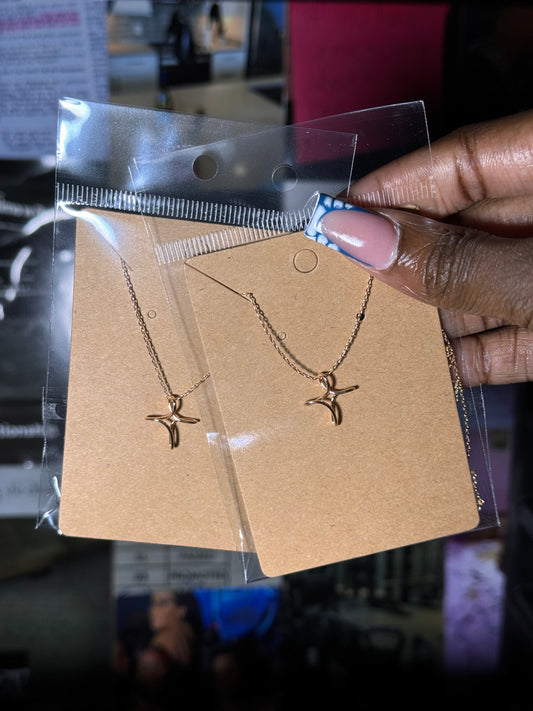 Stainless Steel Cross Rose Gold Necklace