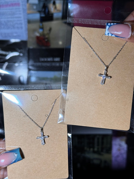 Stainless Steel Silver Cross Necklace