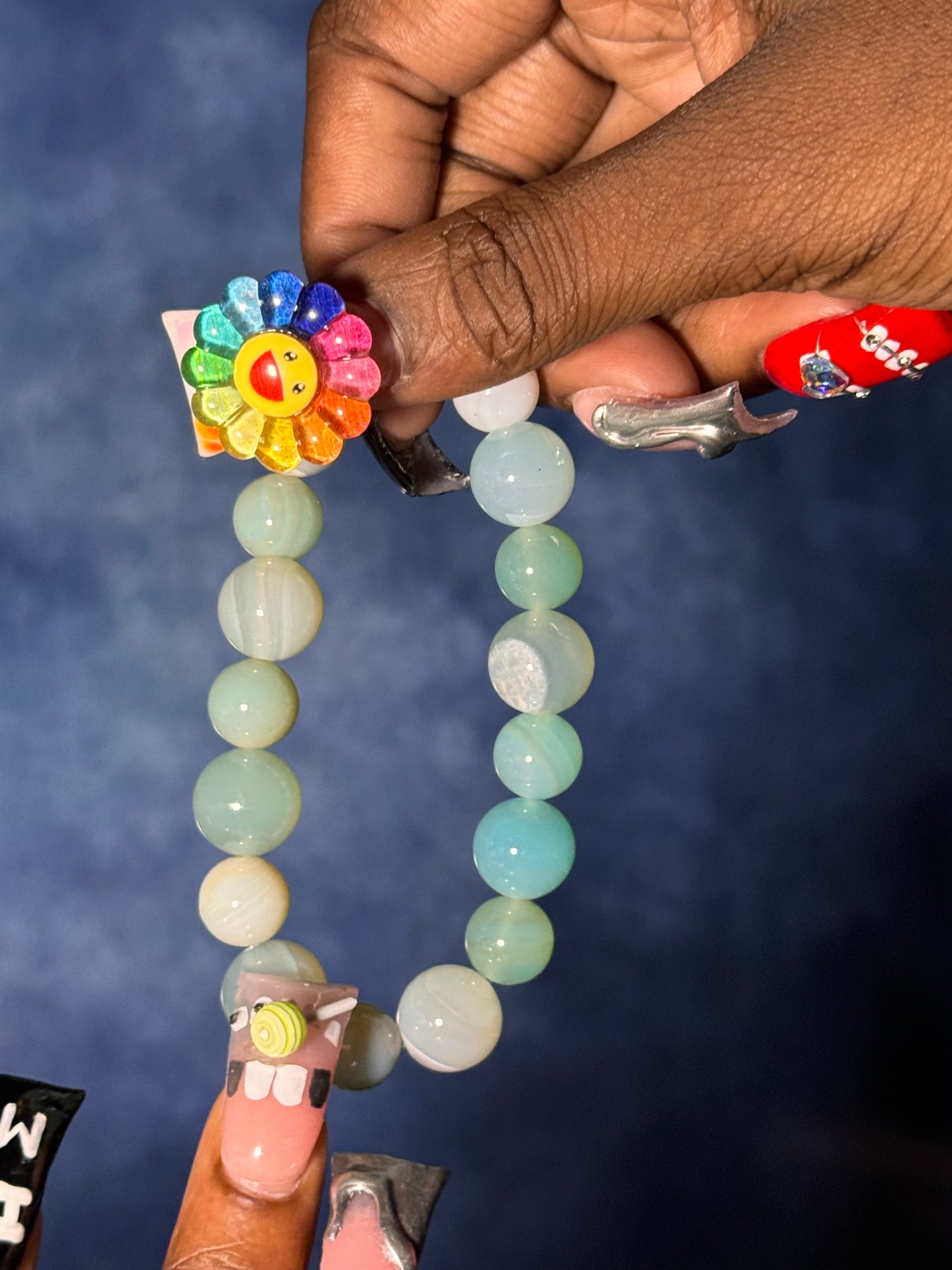 Blue Green Agate Bracelet